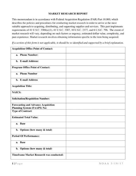 army market research report template